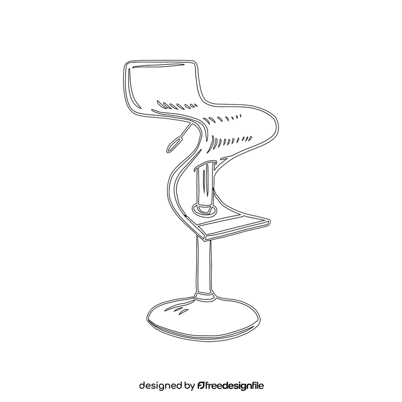 Modern ABS Bar Stool black and white clipart