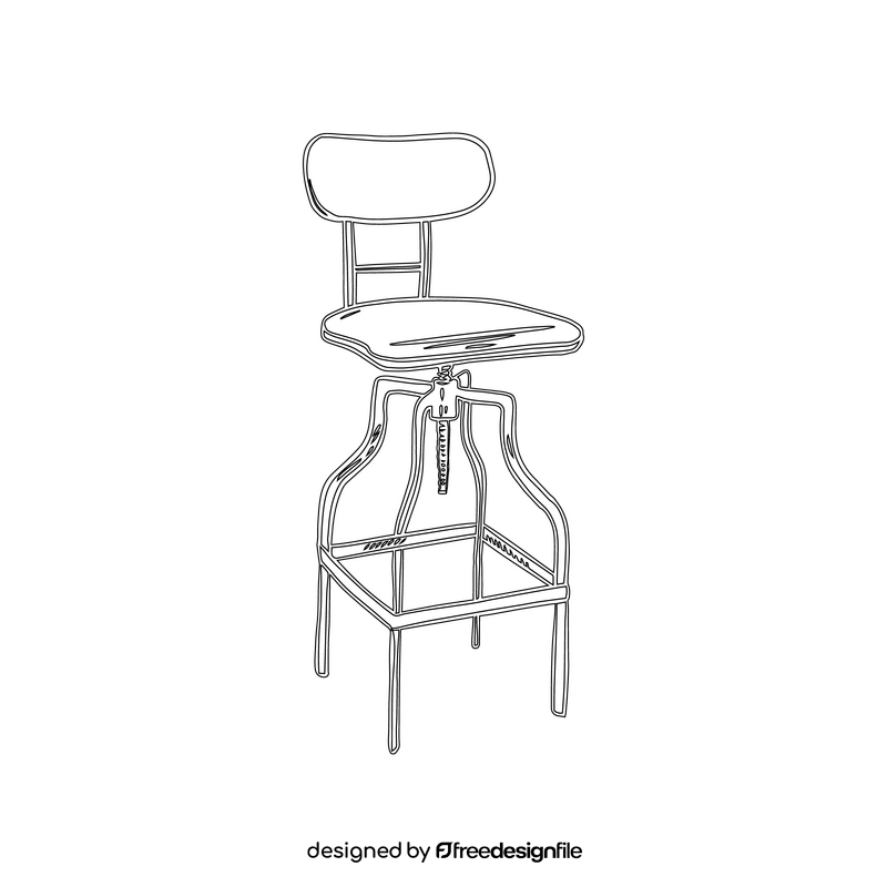 Vinyl Bar Stool black and white clipart