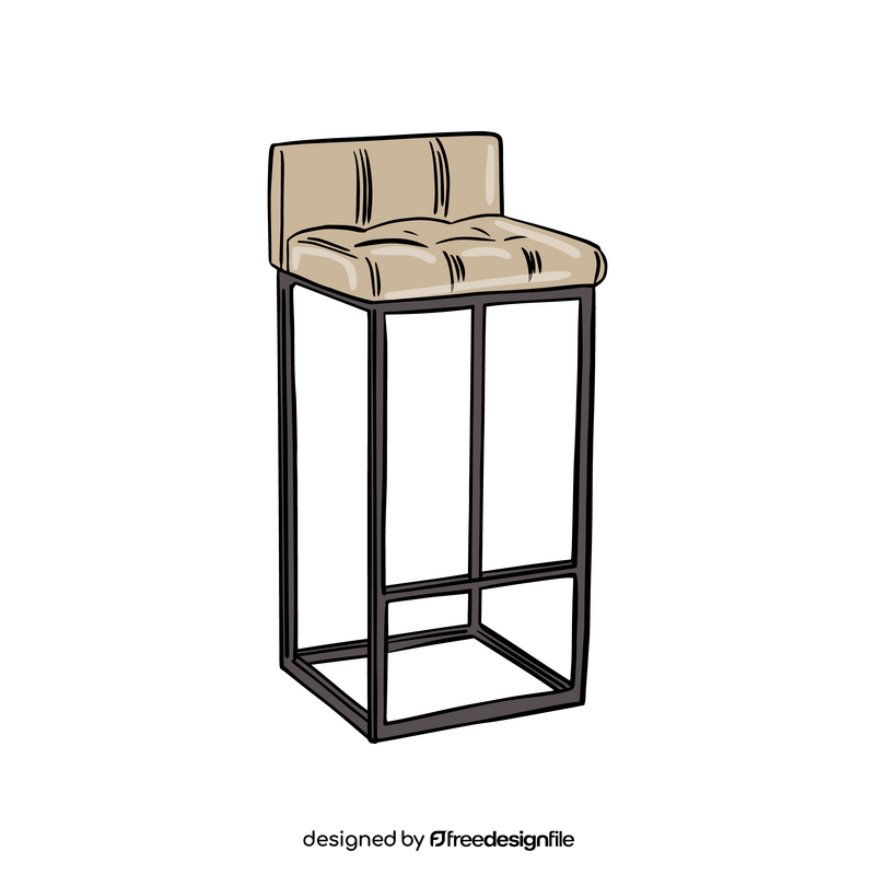 Leather Seat Bar Stool clipart