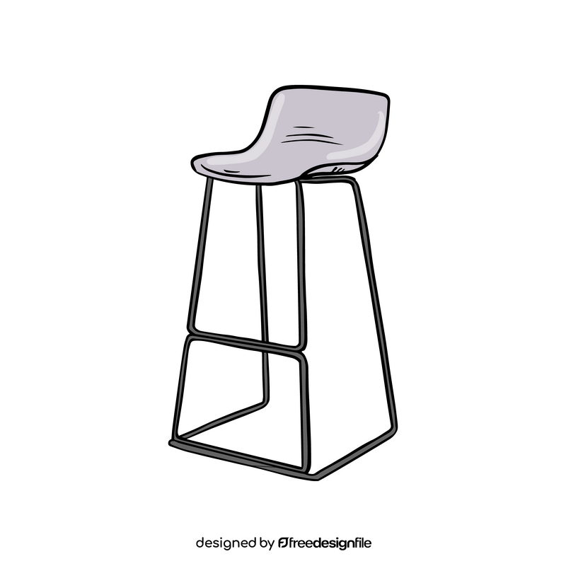 Low Back Bar Stool clipart