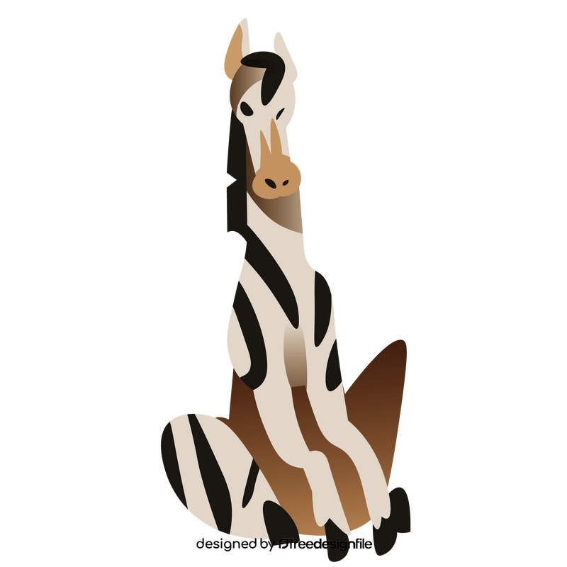 Cute zebra sitting clipart