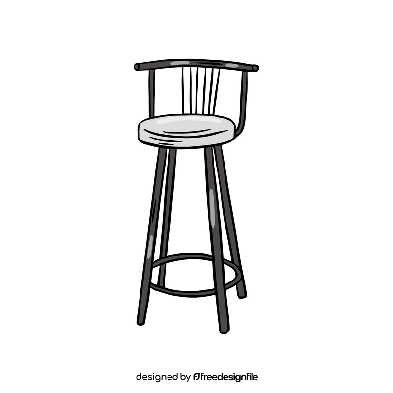 Bar Stool with Back clipart