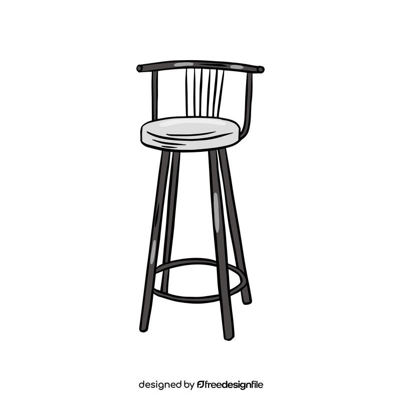 Bar Stool with Back clipart free download