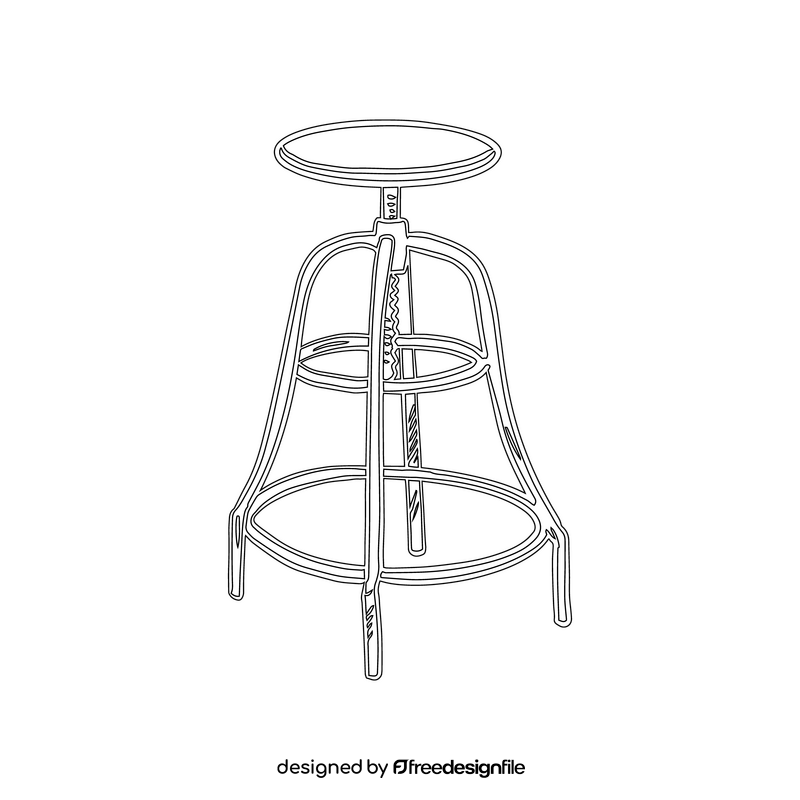 Swivel Bar Stool black and white clipart