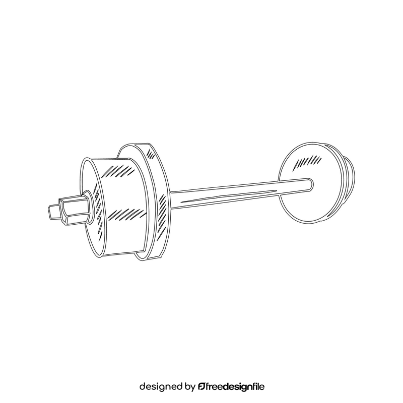 Barbell black and white clipart