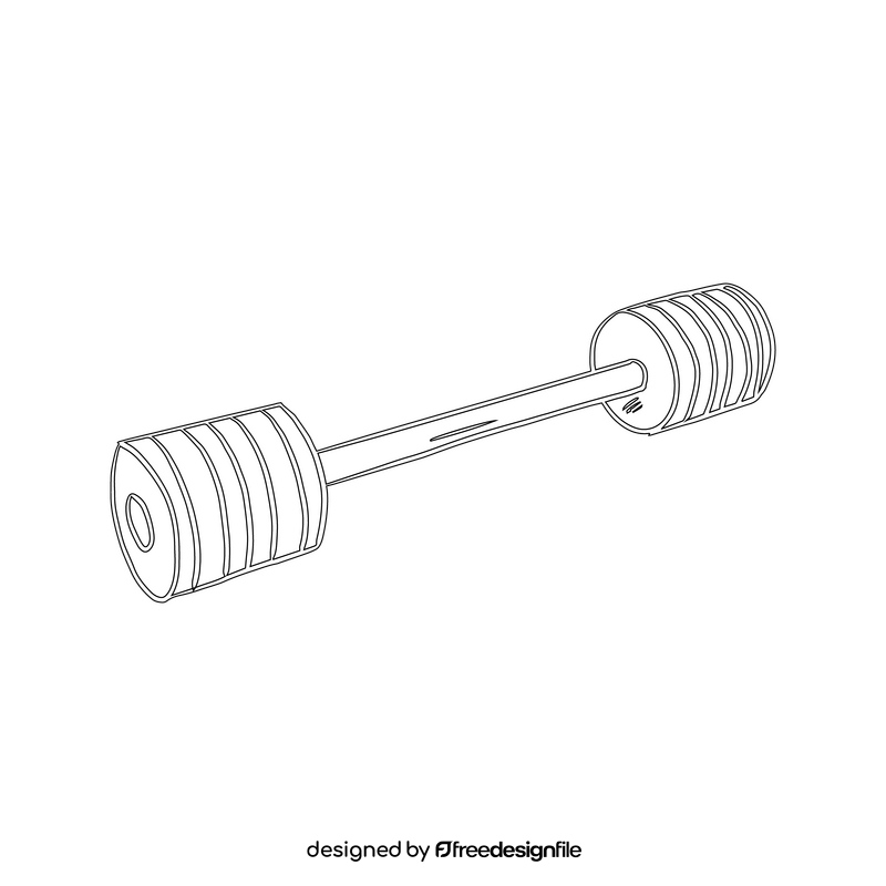 Fixed Barbell black and white clipart
