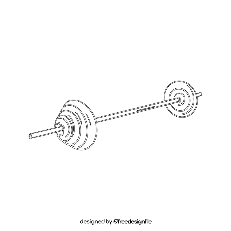 Weighted Barbell black and white clipart