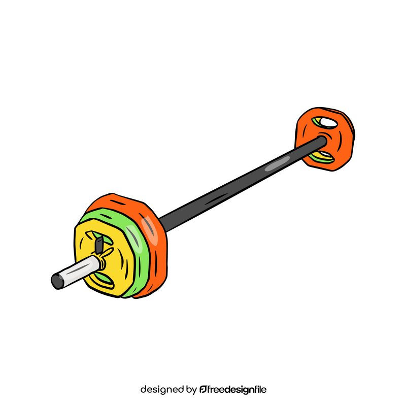 Barbell with color Bumpers clipart
