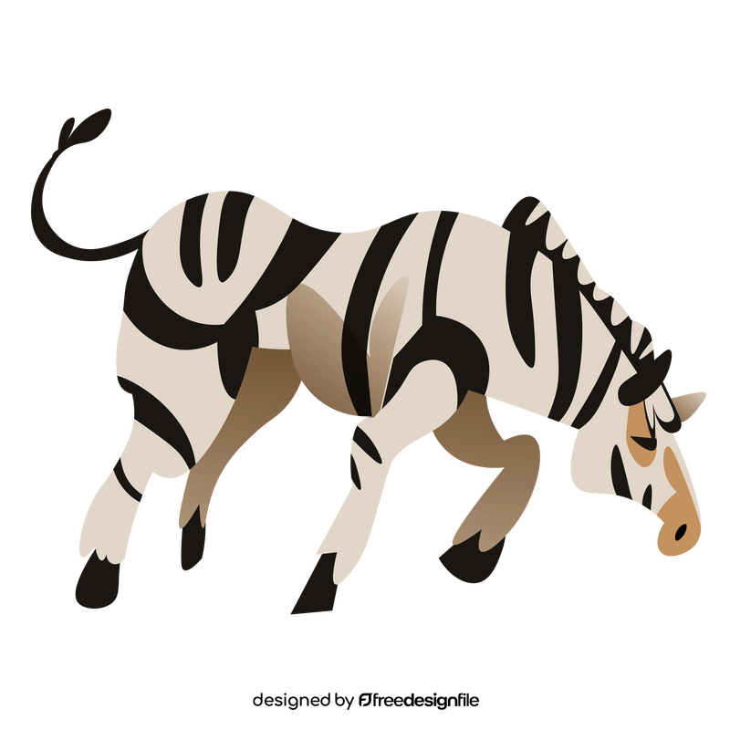 Zebra running clipart