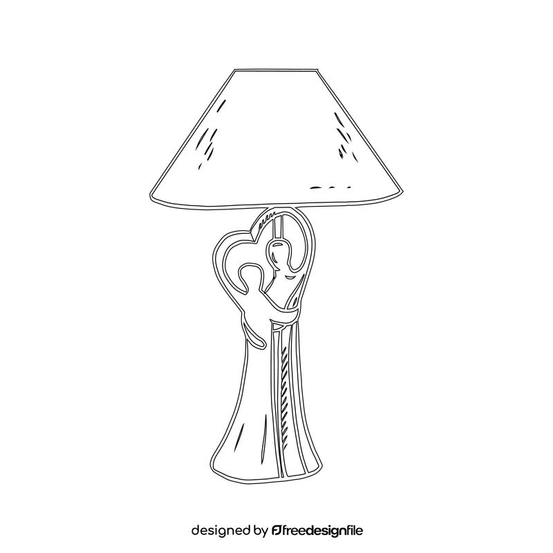 Dancing Couple Table Lamp black and white clipart