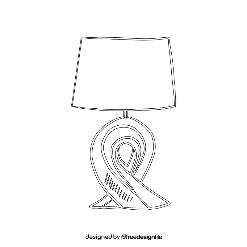 Drum Table Lamp black and white clipart