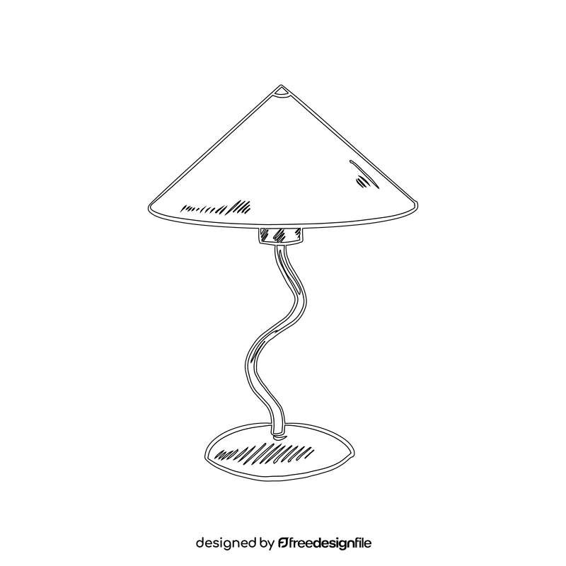 Cone Table Lamp black and white clipart