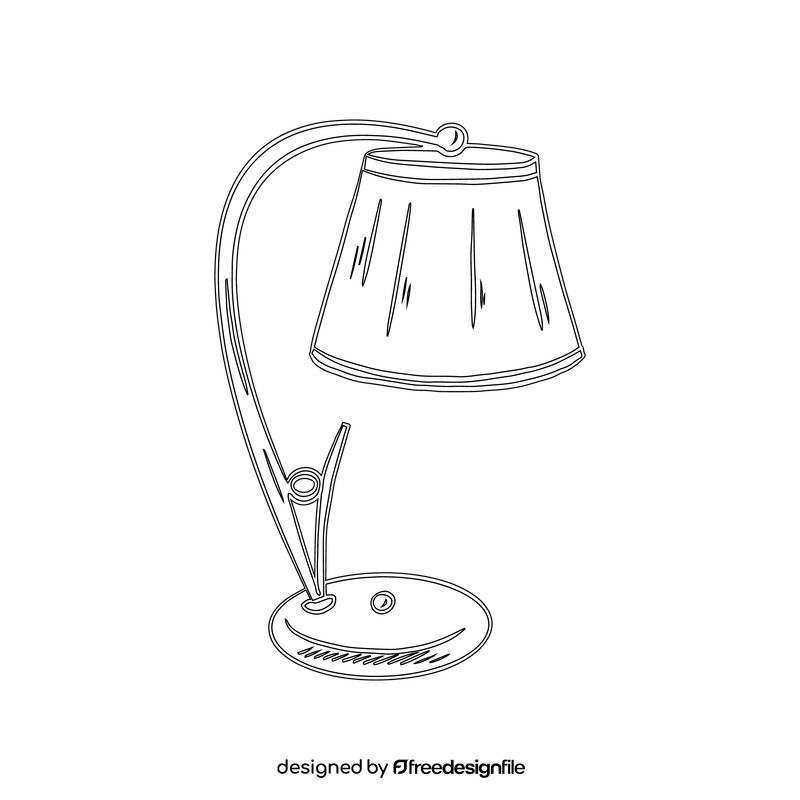 Table Lamp black and white clipart