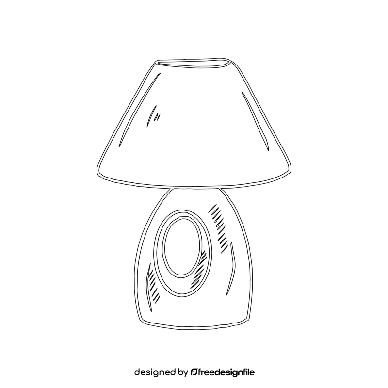 Table Lamp black and white clipart