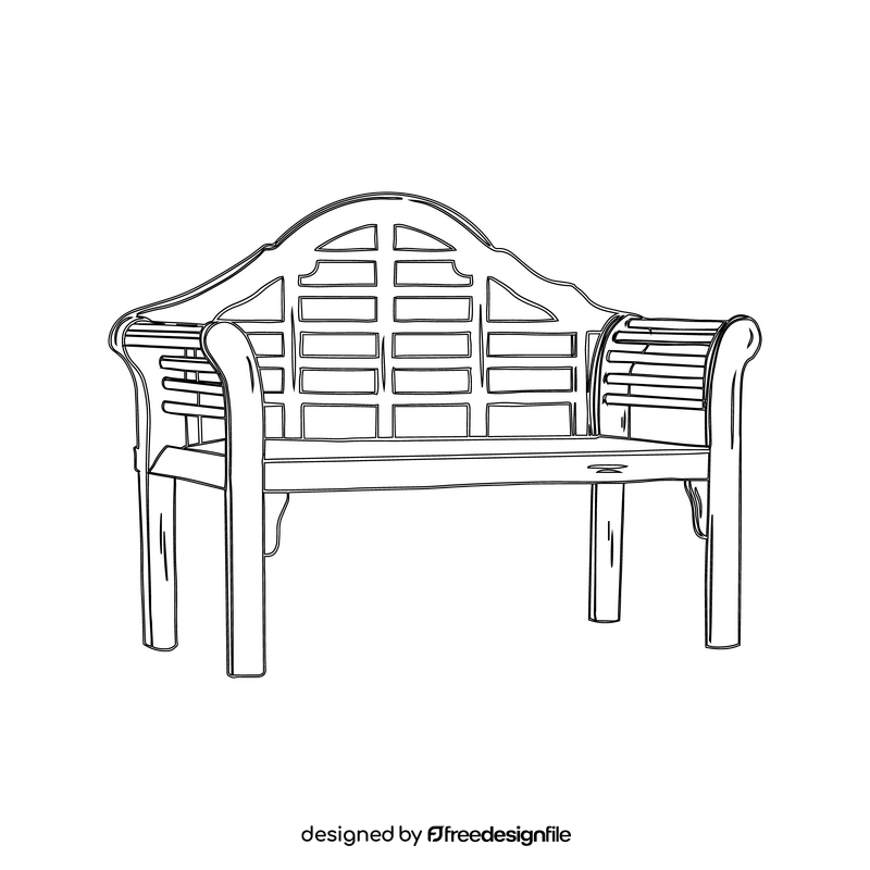 Lutyens Bench black and white clipart