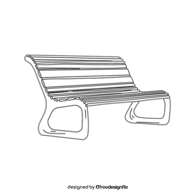 Street Bench black and white clipart
