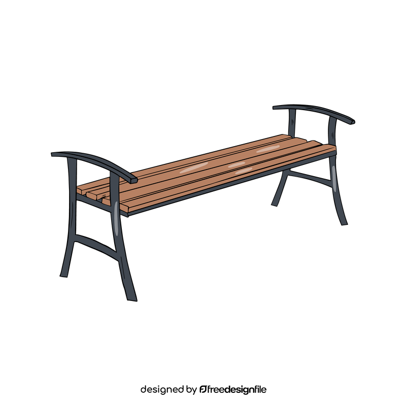 Backless Garden Bench clipart