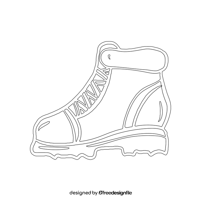 Boot black and white clipart vector free download