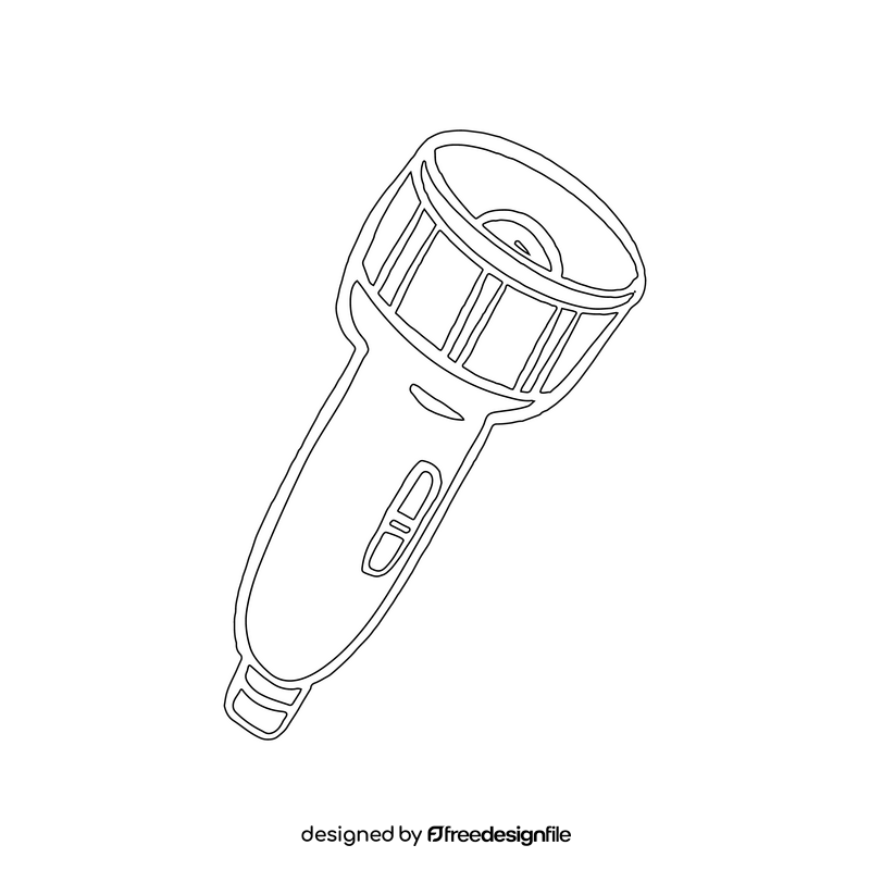 Flashlight black and white clipart