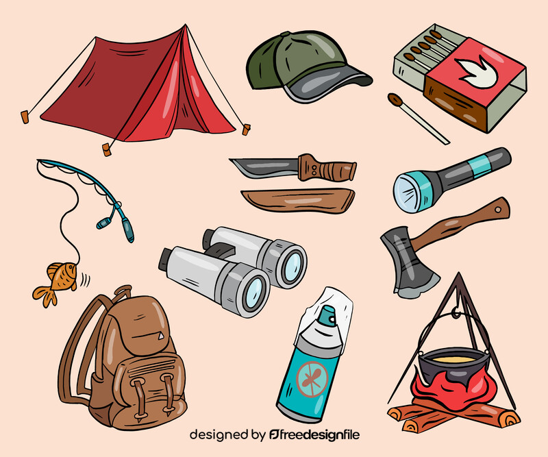 Set of Camping vector