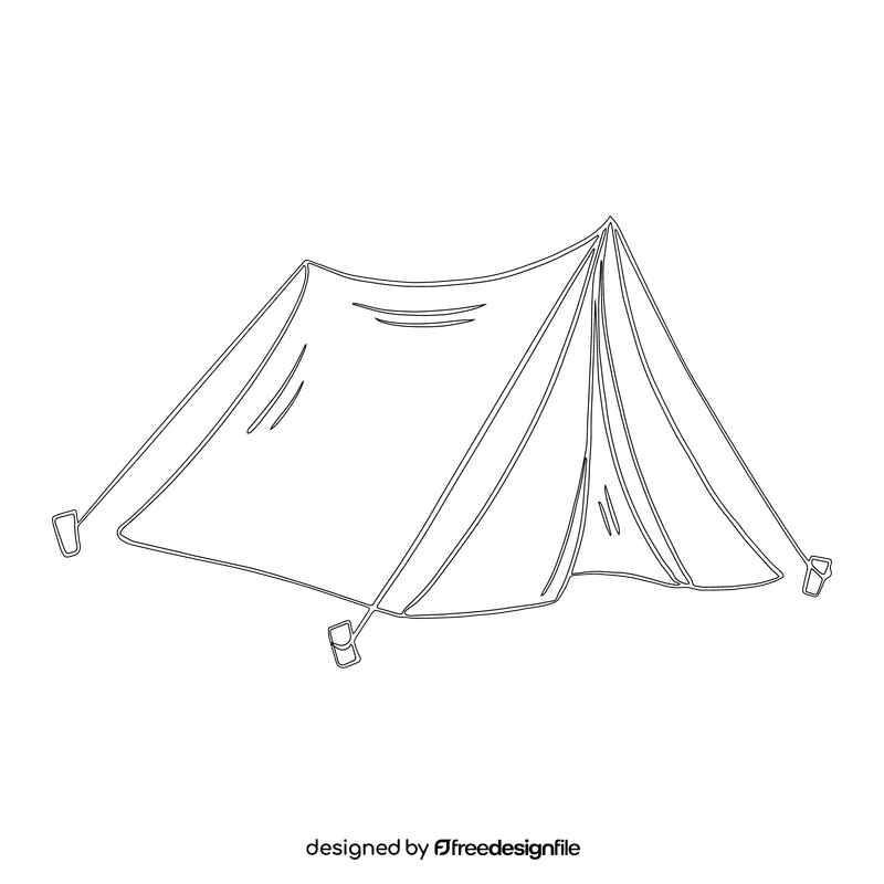 Camping Tent black and white clipart