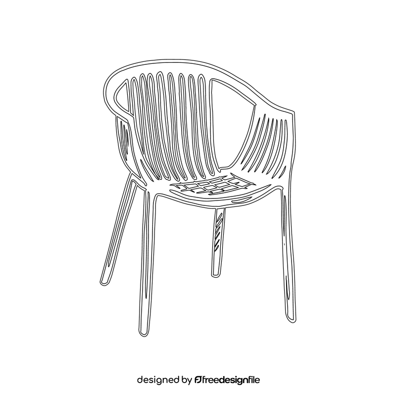 Plastic Chair black and white clipart