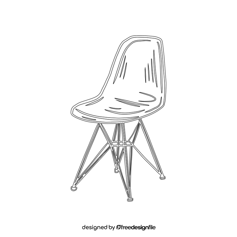 Bar Stool black and white clipart