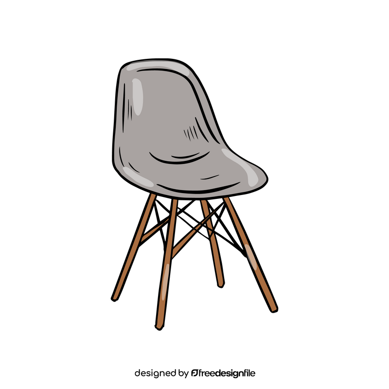 Aspen Plastic Chair with Wooden Legs clipart