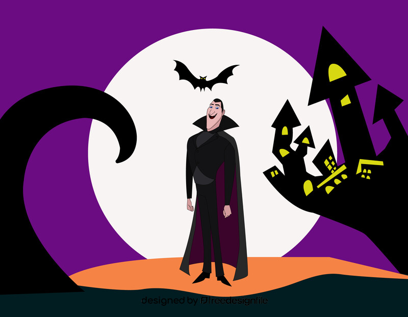 Dracula in moon vector