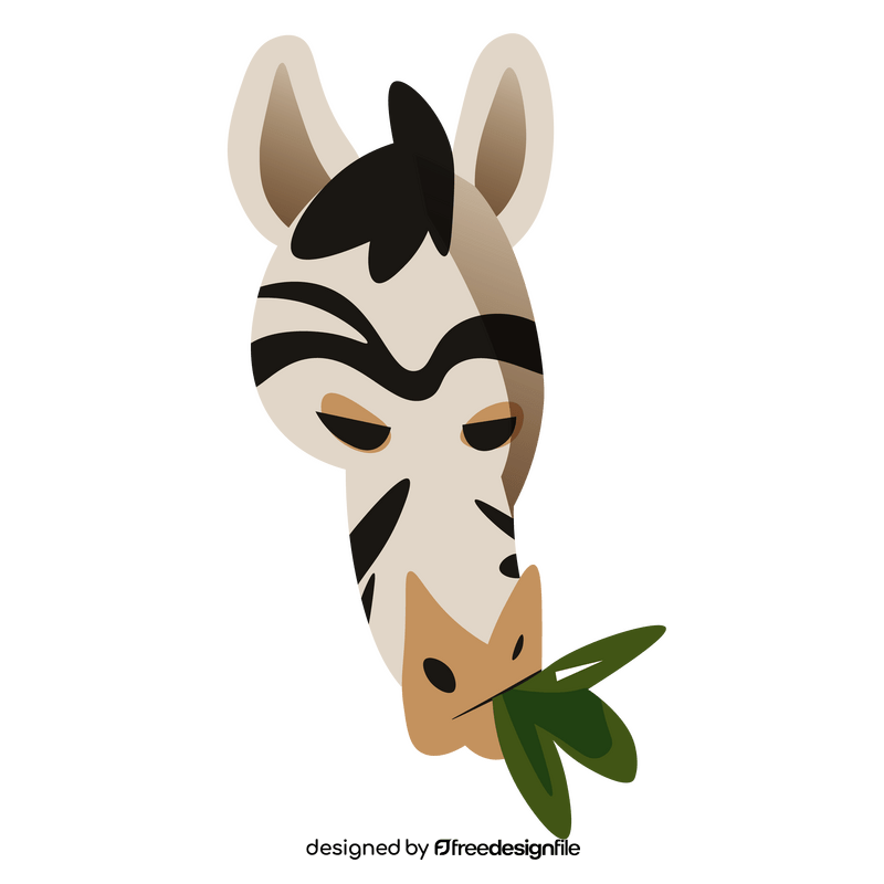 Cartoon zebra eating clipart