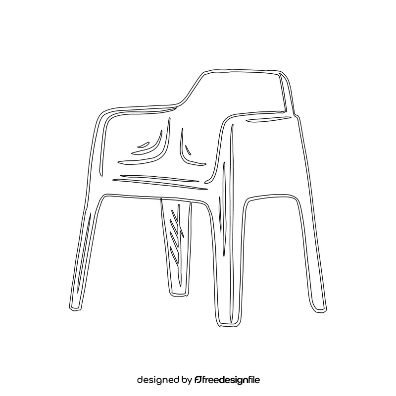 Plastic Chair black and white clipart