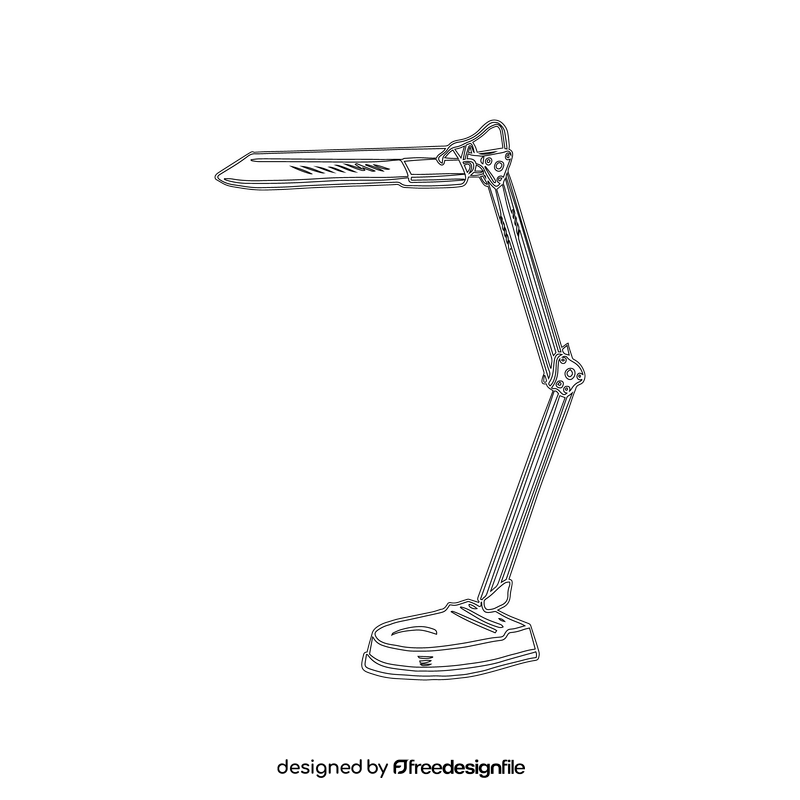 LED Table Lamp black and white clipart