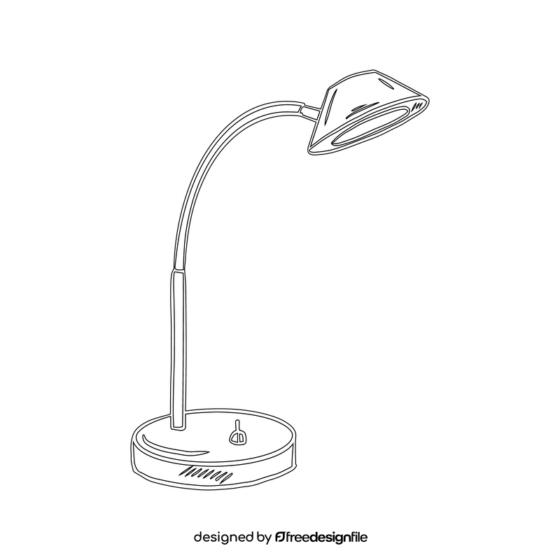 Study Table Lamp black and white clipart