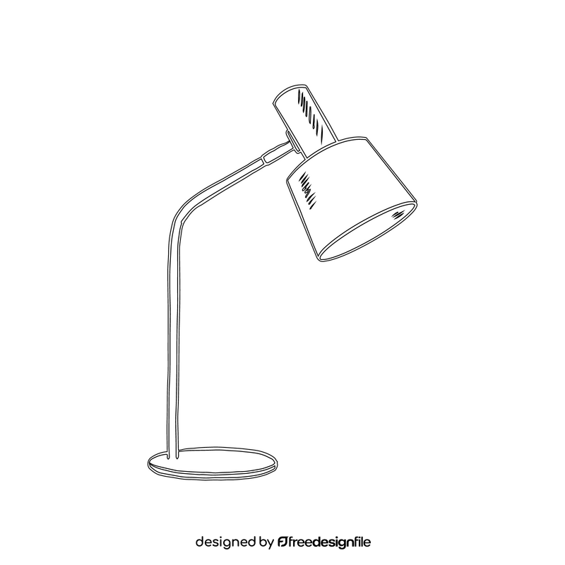 Study Table Lamp black and white clipart