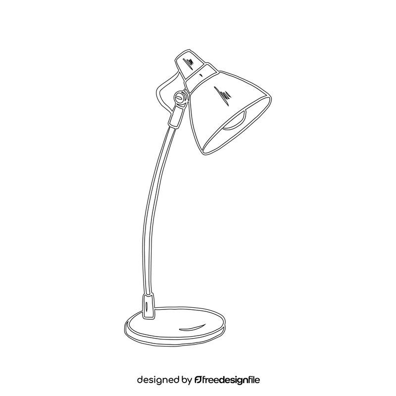 Study Table Lamp black and white clipart