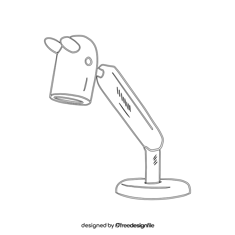 Swing Arm Table Lamp black and white clipart