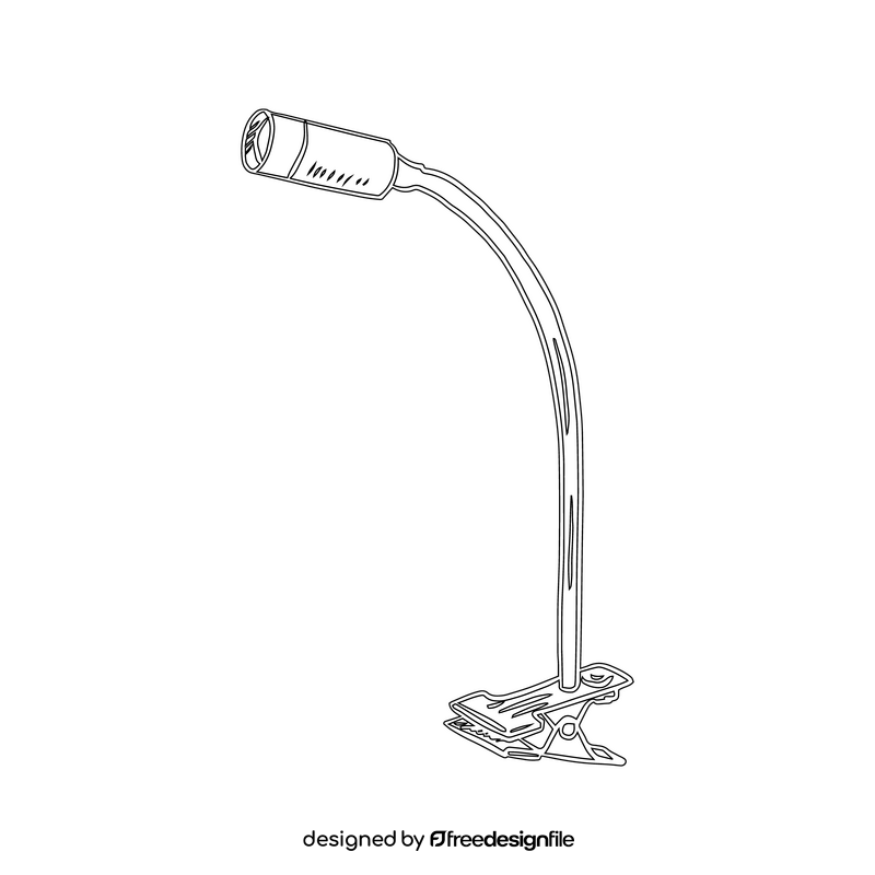 Flexible Desk Lamp black and white clipart