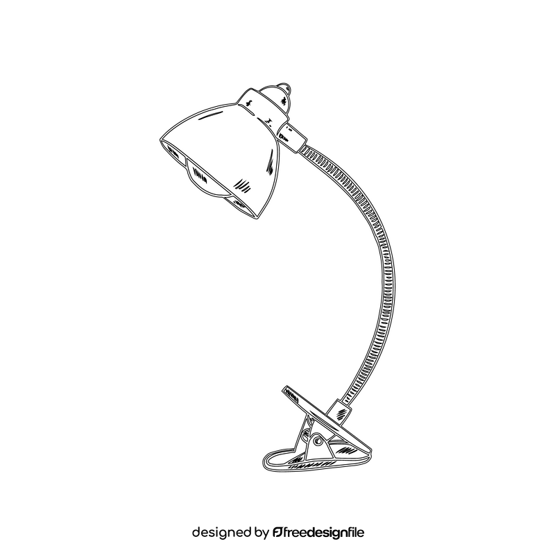 Architect Table Lamp black and white clipart