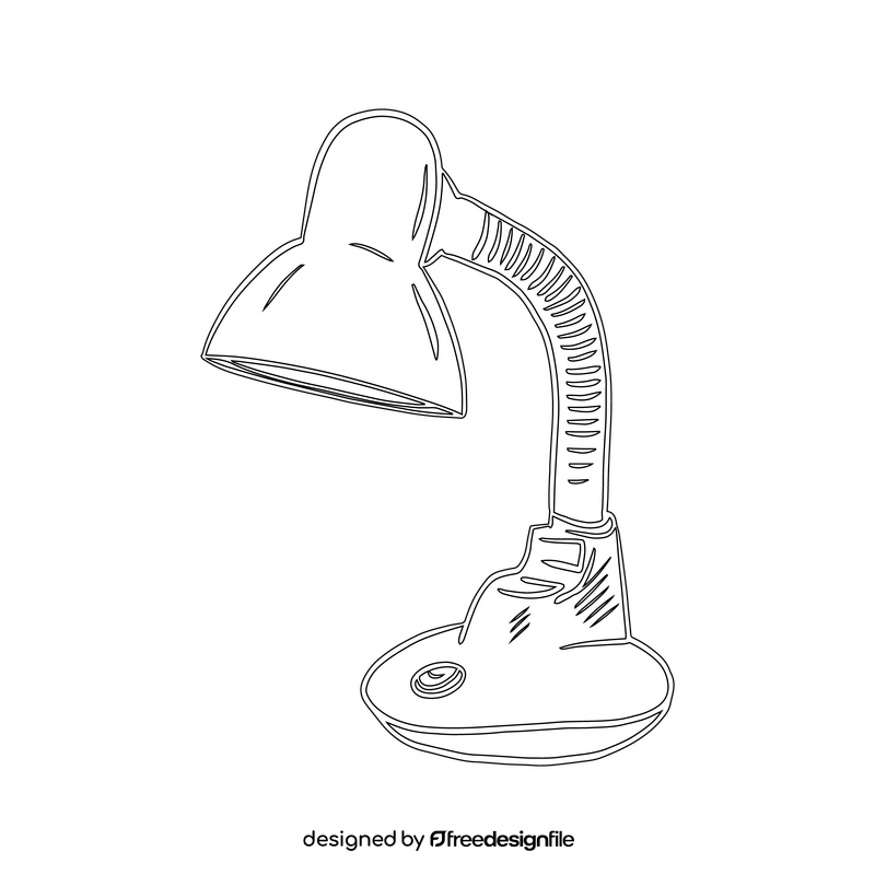 Study Table Lamp black and white clipart