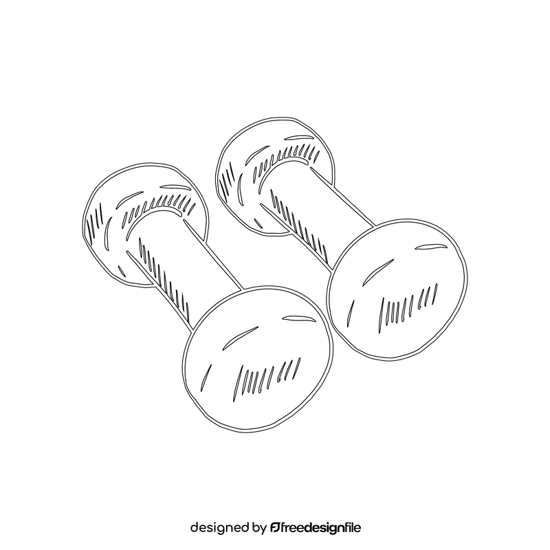 Fixed Dumbbells black and white clipart