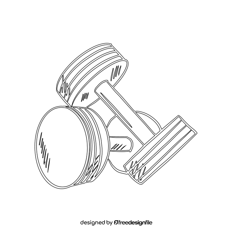 Adjustable Dumbbells black and white clipart