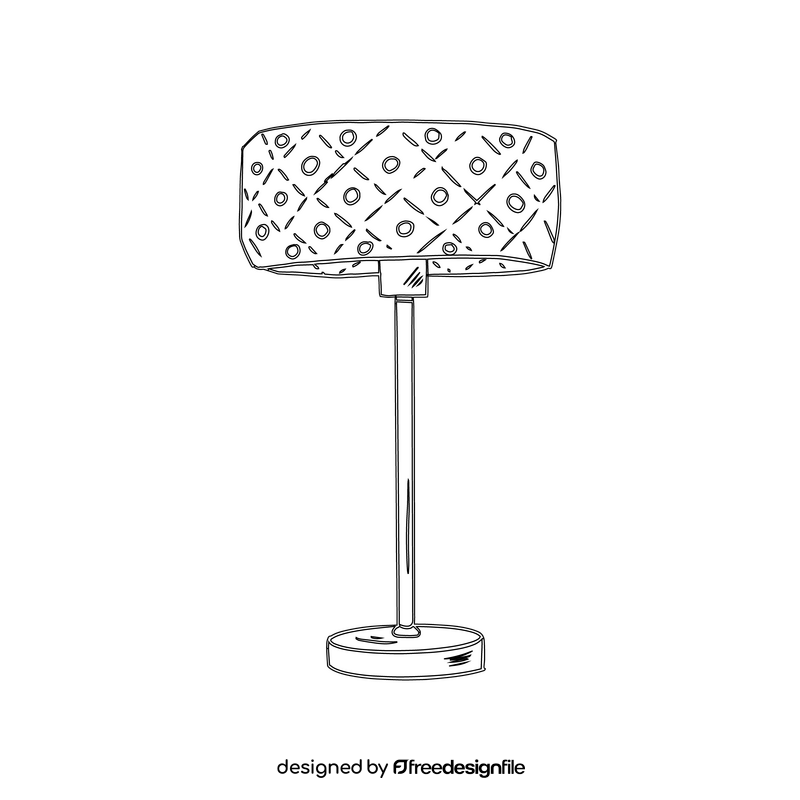 Drum Shaped Floor Lamp black and white clipart