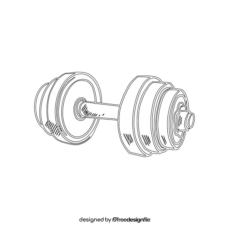 Kids Adjustable Dumbbells black and white clipart