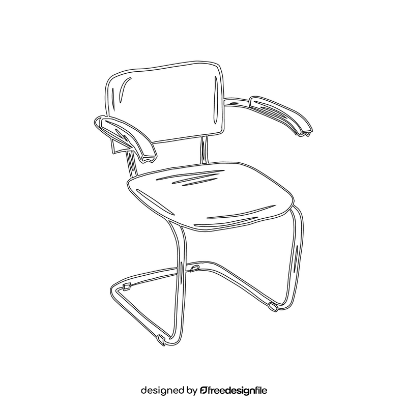 Office Reception Chair black and white clipart