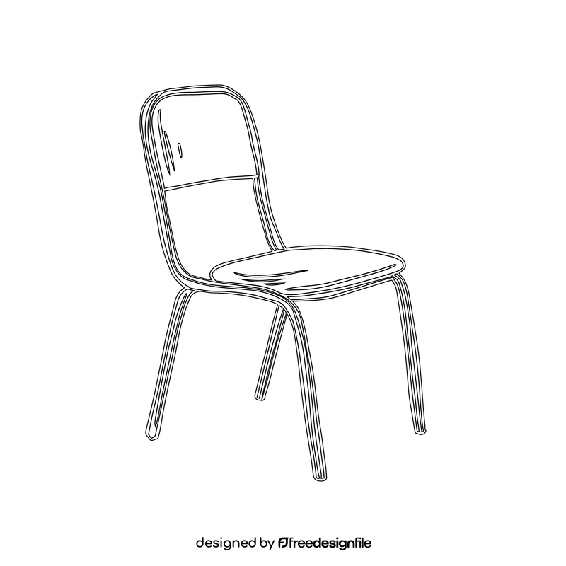 Stacking Chair black and white clipart