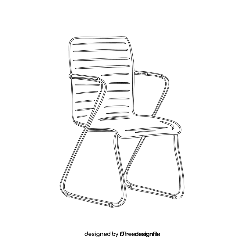 Office Guest Chair black and white clipart