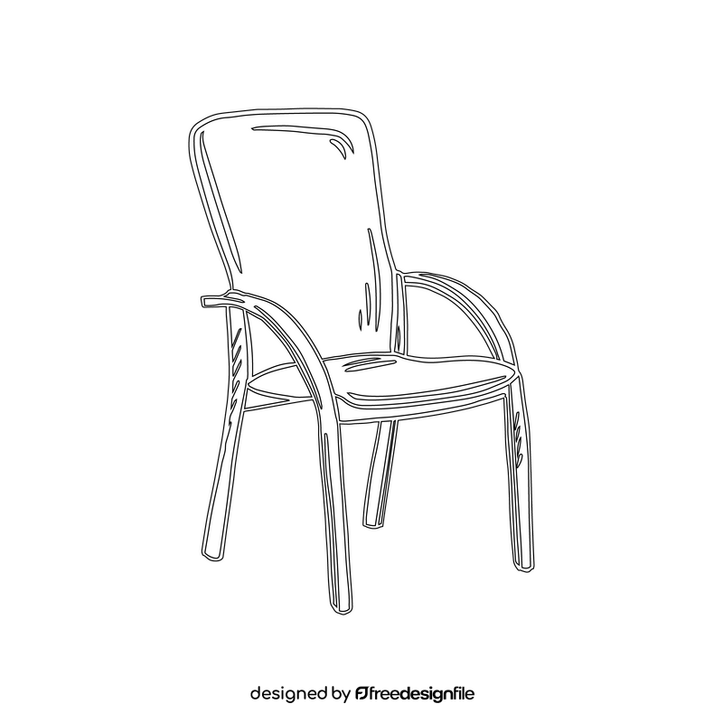 Office Guest Chair black and white clipart