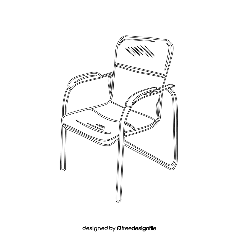 Reception Area Chair black and white clipart