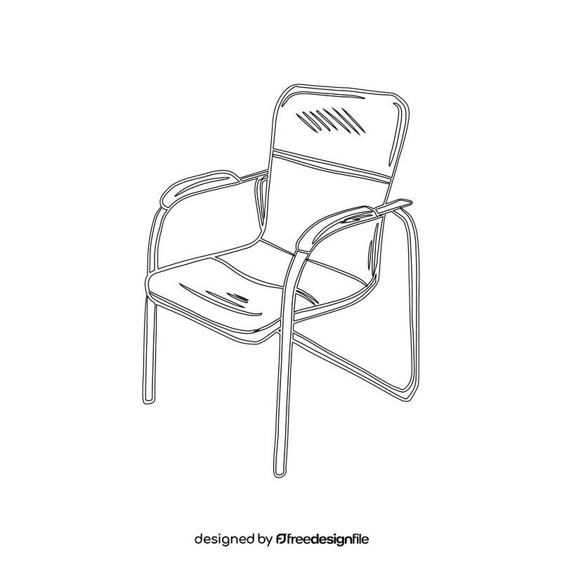 Reception Area Chair black and white clipart