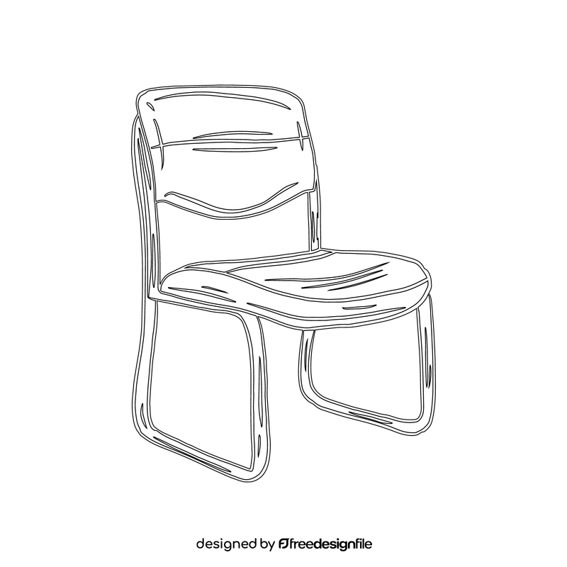 Office Guest Chair black and white clipart